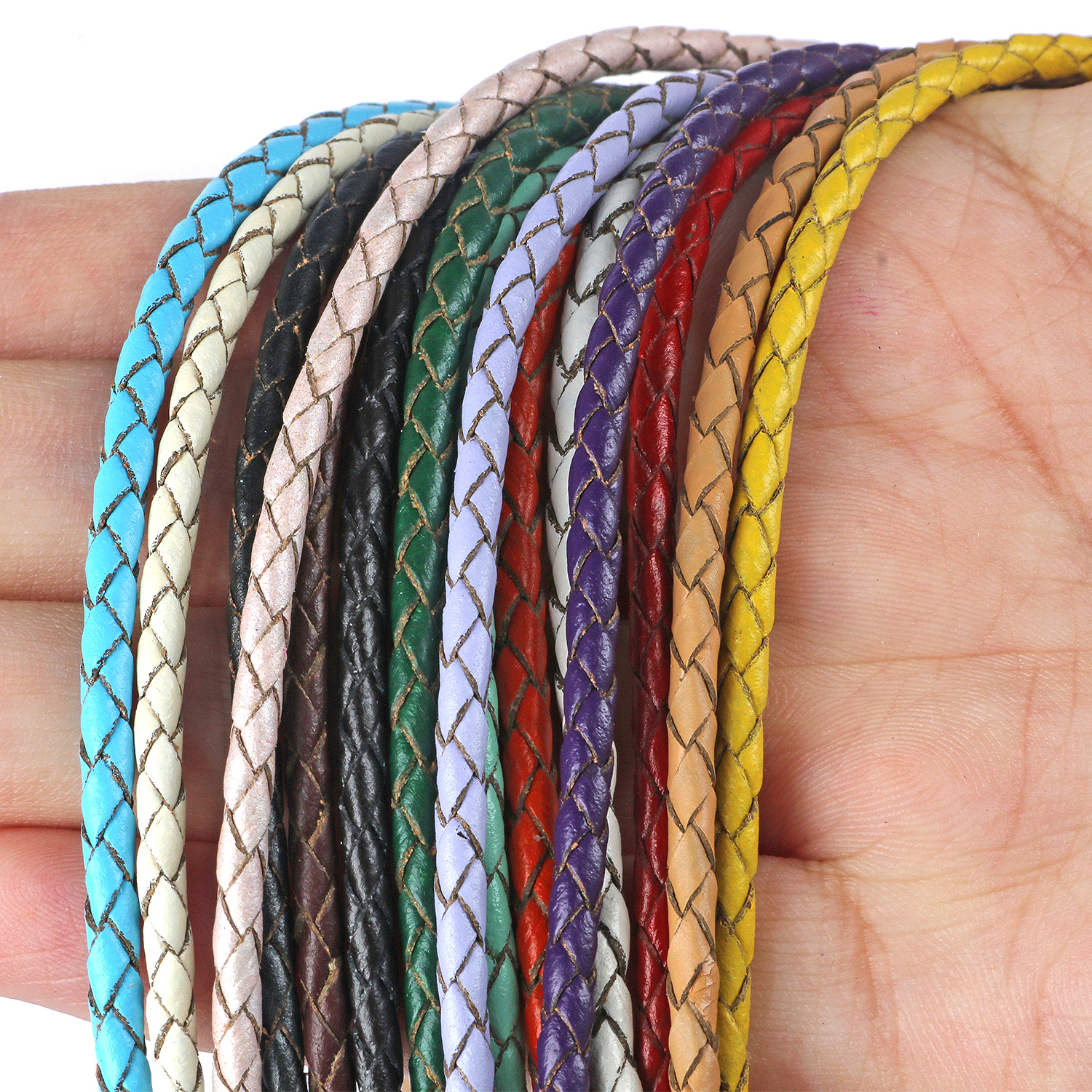 2meter Black Braided Genuine Leather Rope Cord Jewelry Accessories 3 4 5 6mm Round Leather Cord For Diy Bracelet Jewelry Making