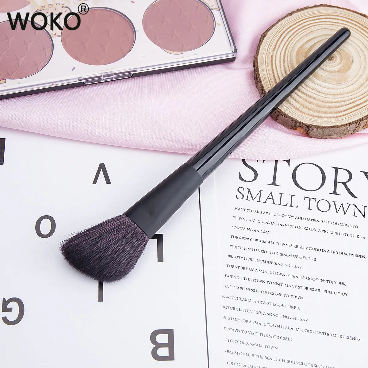 Angled Blush Brush Contour Makeup Brushes Natural Soft Goat Hair Face Silhouette Powder Highlighter Contour Sculpting Makeup Too