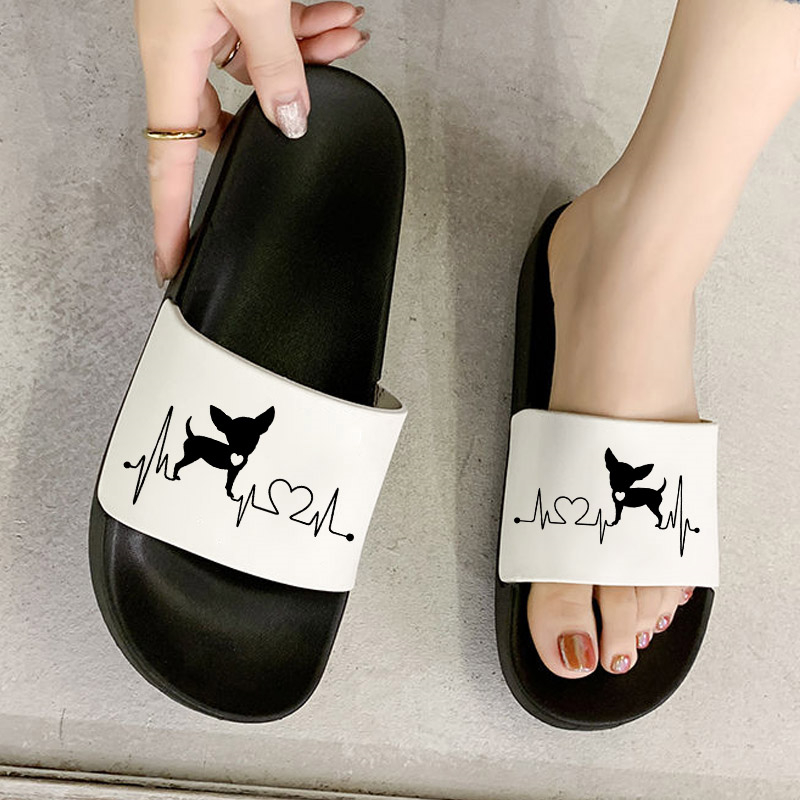 shoes for women Cute puppy slippers Dog paw house outdoor Beach slides summer hotest flip flops