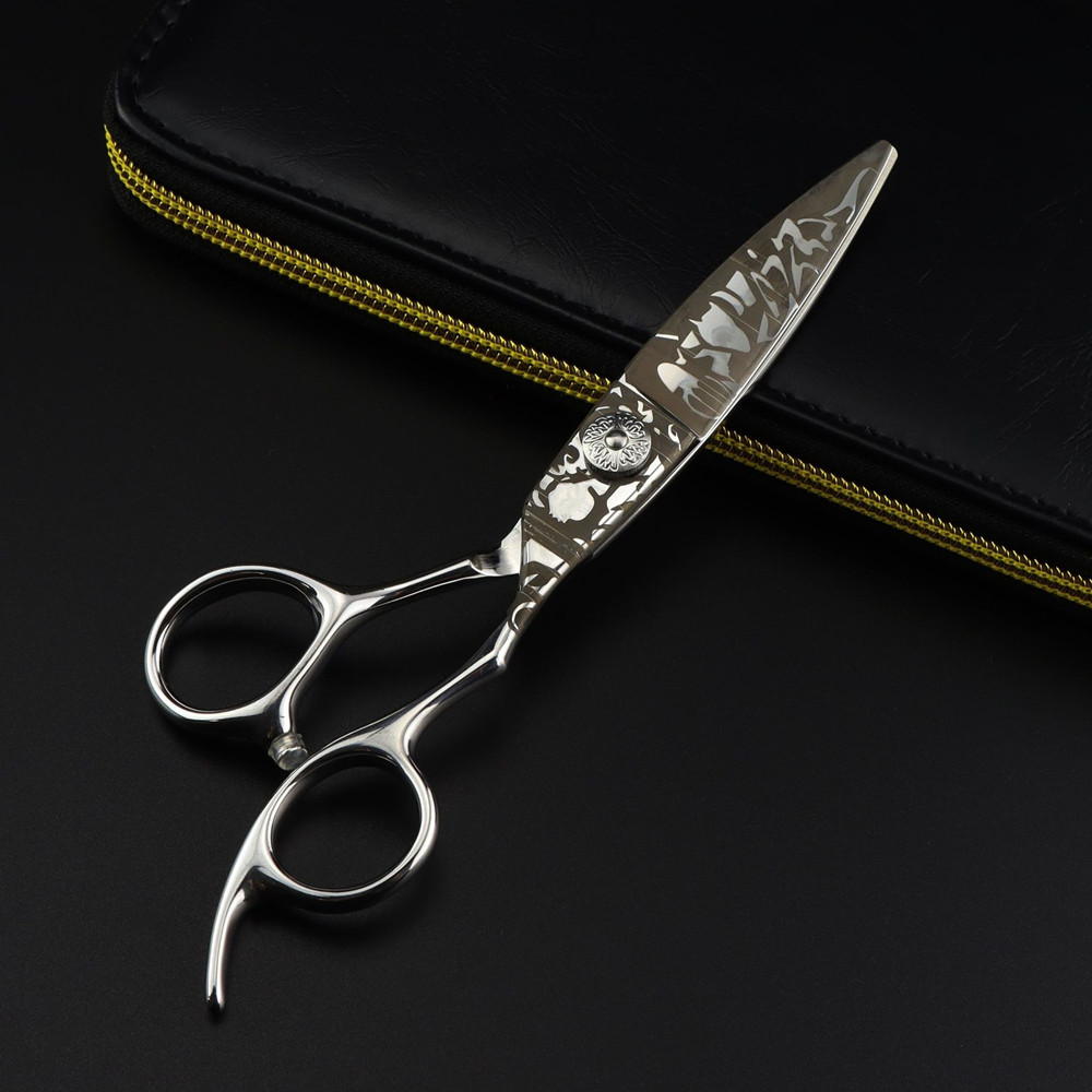 Professional JP 440c steel 6 '' Damascus stripe cut hair scissors haircut barber makas hair cutting shears hairdressing scissors
