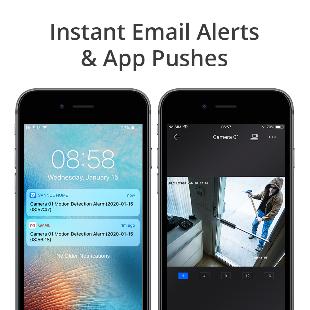 SANNCE 8CH 5IN1 1080N CCTV DVR Digital Video Recorder Home Security Surveillance System 1080P Lite HD H.264+ P2P Remote Access