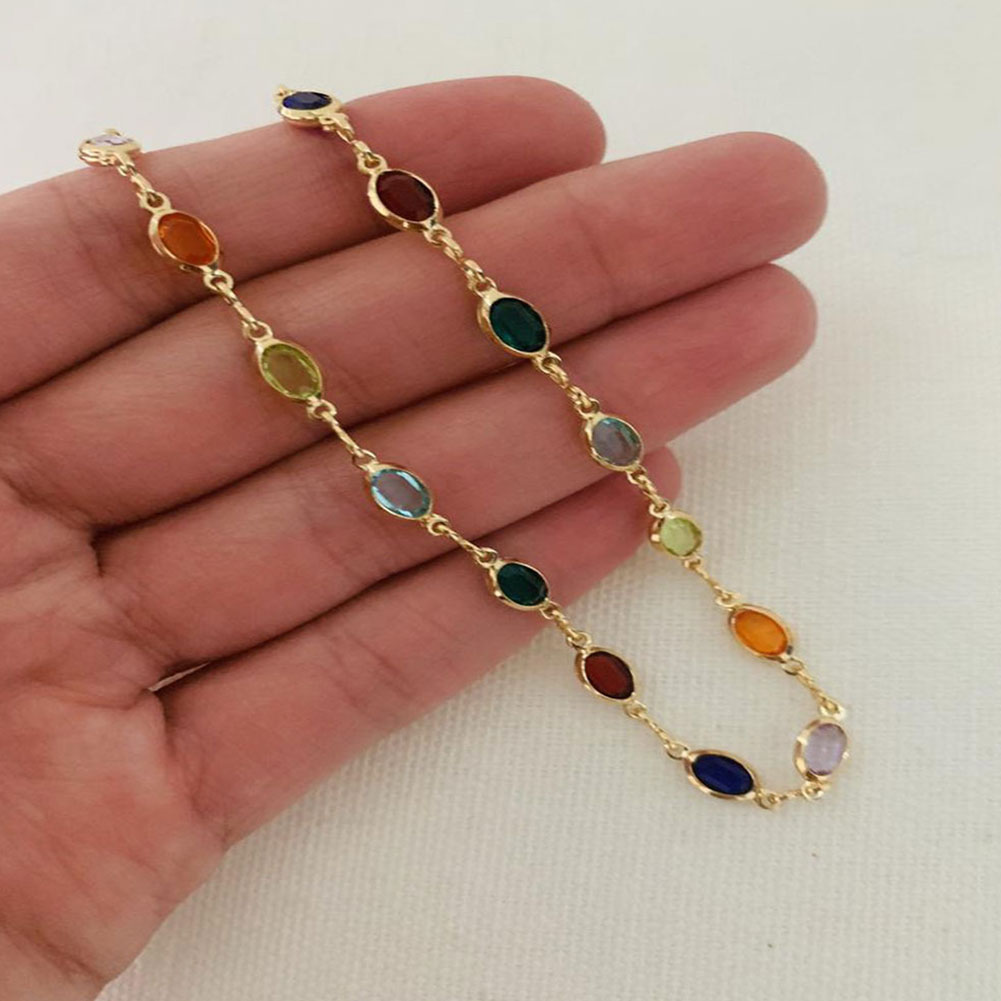 Anklets for Women Crystal Color Rhinestone Anklet Female Creative Beach Personality Wild Feet Jewelry For Woman 1PC
