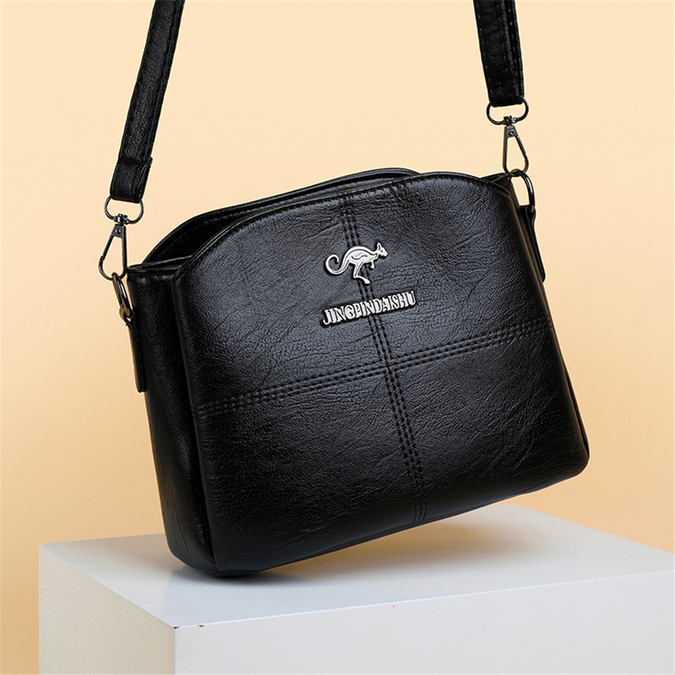 Soft PU Leather Small Crossbody Bags for Women Handbag Purse Multi-Pocket Messenger Bag Designer Casual Shoulder 3 Layers Bolsos