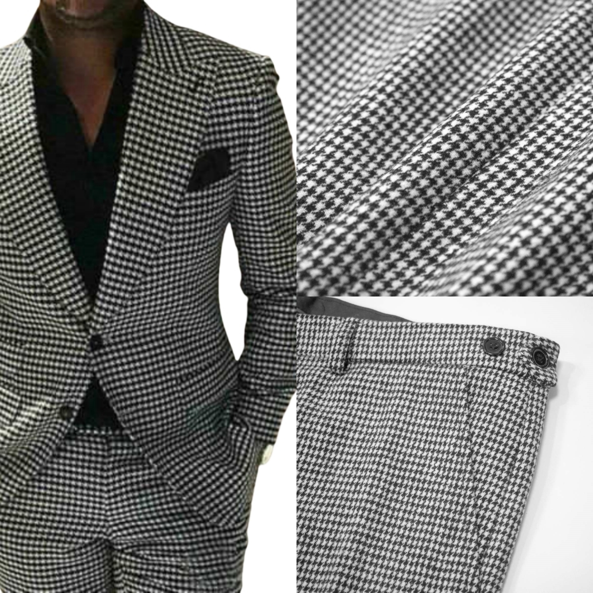Fashion Mens 2 Pieces Suit Blazer Pants Jacket Checkered Pattern Coats For Men Peaked Lapel Casual Party Wedding Suits Designer Single Row Buckle Chea