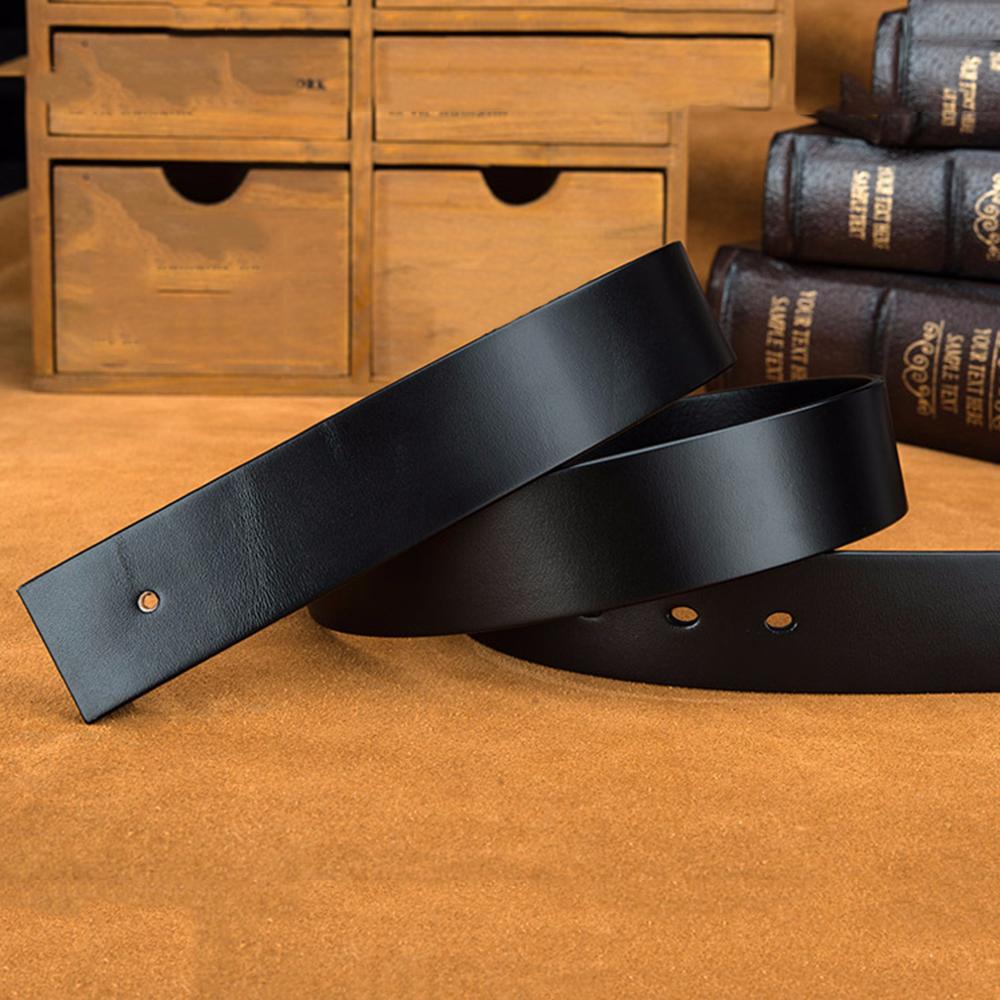HIDUP Top Quality Pure Solid Cowhide Leather for Pin Smooth Belts Men Cow Strap Vintage Belts 38mm Width Without Buckle NWJ627