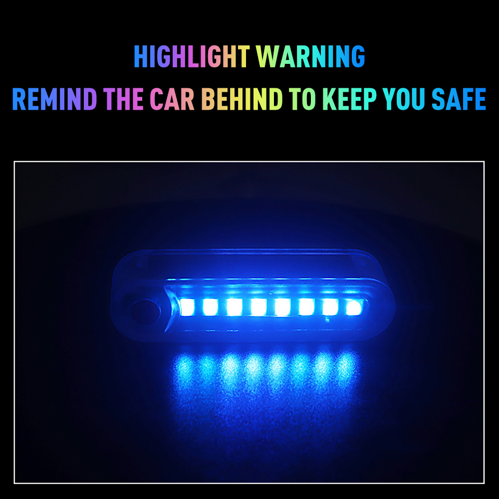 8 LED Car Strobe Warning Light Solar Automatic Flashing Signal Lamp Grill Breakdown Emergency lamp Police Truck SUV Motorcycle