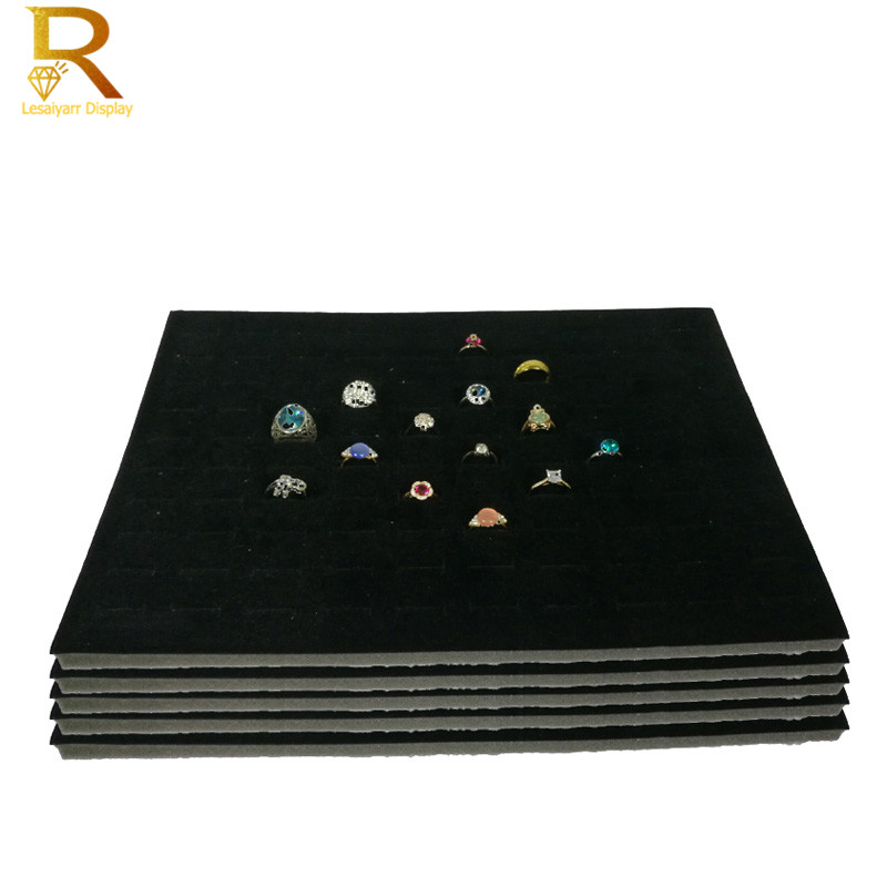 Wholesale Velvet Ring Earrings Jewelry Organizer Display Case Soft Foam Necklace Watch Bangle Storage Showcase Tray 5Pcs/lot