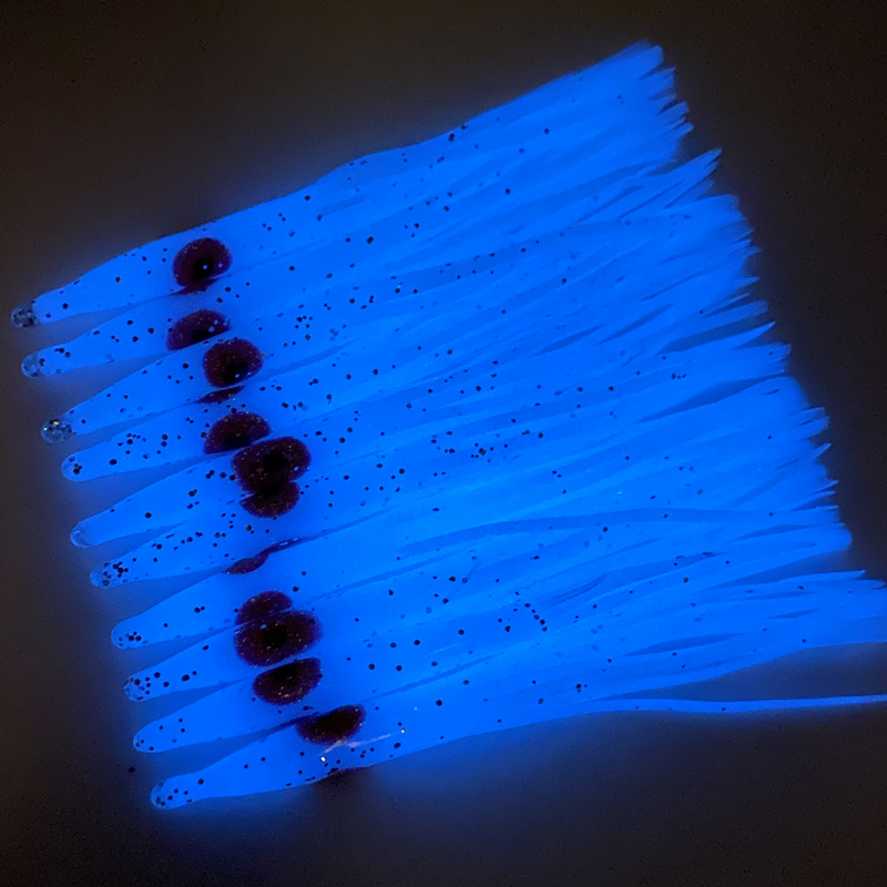 15Pcs*8cm Luminous Needle-shaped Squid Skirts Soft Octopus Baits Lures Tackle Craft for Jigging Squidy Soft Lure Jig