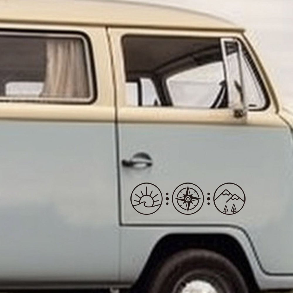 Mountain Compass Vanlife Camper Car Stickers Van Rv Motorhome Caravan Vinyl Cute Decals Accessories Tunning Parts