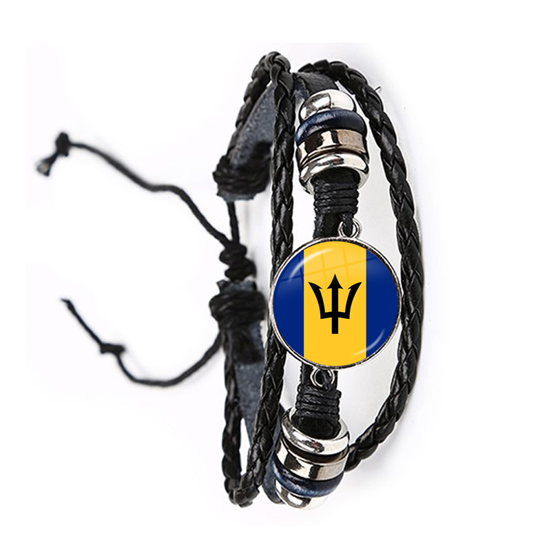 The Commonwealth of Dominica,Saint Lucia,Saint Vincent and the Grenadines,Barbados,Grenada,Ecuador National Flag Glass Bracelet