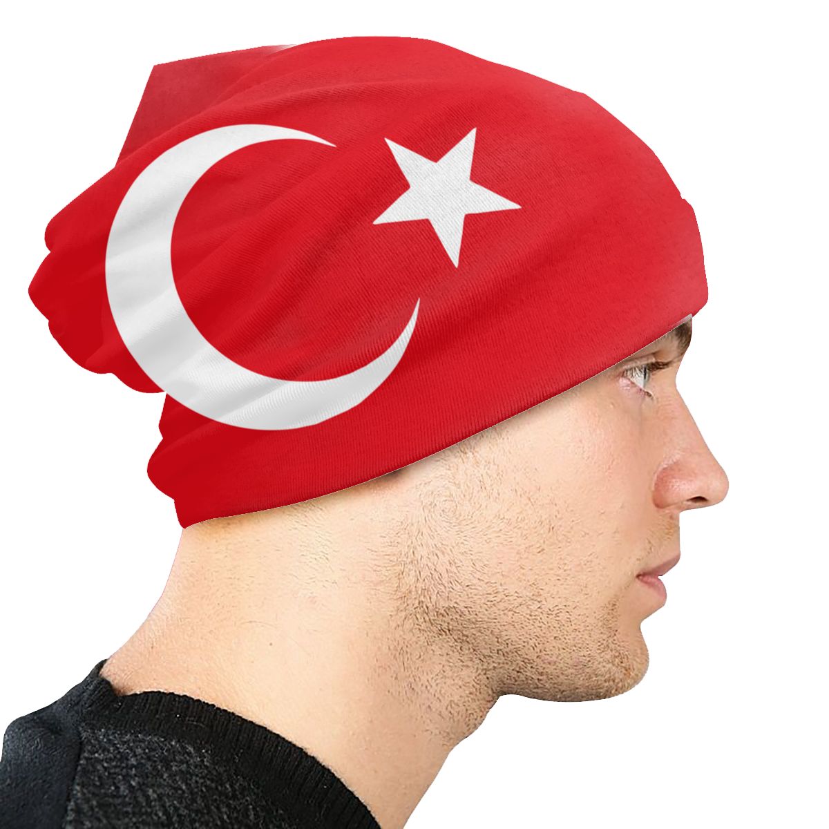 Turkey Turkiye Flag Bonnet Hat Turkish Knitting Hats Goth Street Skullies Beanies Hats Unisex Spring Warm Dual-use Cap