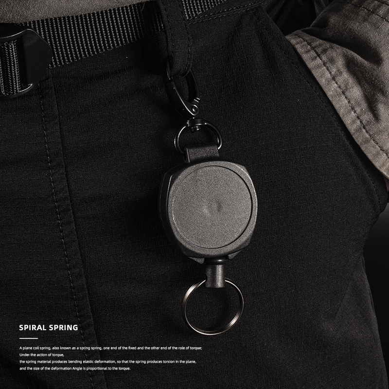 70CM Multifunctional Roll Retractable Keychain Bag Recoil ID Card Holder Keyring Key Chain Kevlar Fibre Rope Key Ring H45