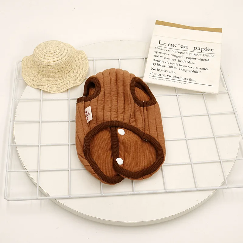 Pet Striped Quilted Vest Cute Vest Clothes Ins Teddy Bulldog Clothes Dog Clothes Quilted Cat Clothes Cat Clothes Autumn Winter