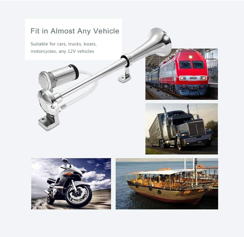 12V 17 Inch Car Air Horn 150DB Super Loud Horn Truck Train Horn Kit for Car Truck Lorry Train Boat SUV