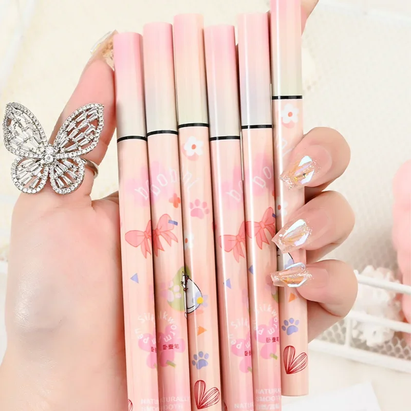 Ultra-fine Lasting Liquid Eyeliner Pen Makeup Waterproof Black Brown Lying Silkworm Pencil Quick-dry Eyeliner Cosmetics 6 Colors
