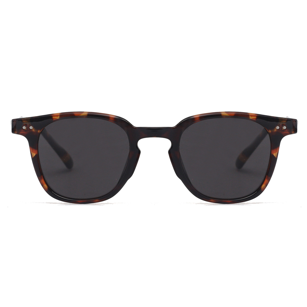 Kachawoo square sunglasses men polarized tr90 frame rivet brown black sun glasses for women birthday gifts high quality handmade