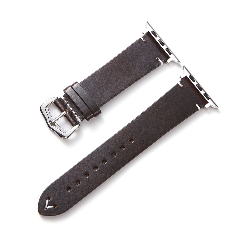 Oil Wax Cowhide Leather Strap for Apple Series 8 7 6 5 4 3 SE Watch Bracelet 38mm 40mm 41mm 42mm 44mm 45mm Watchbands for iwatch