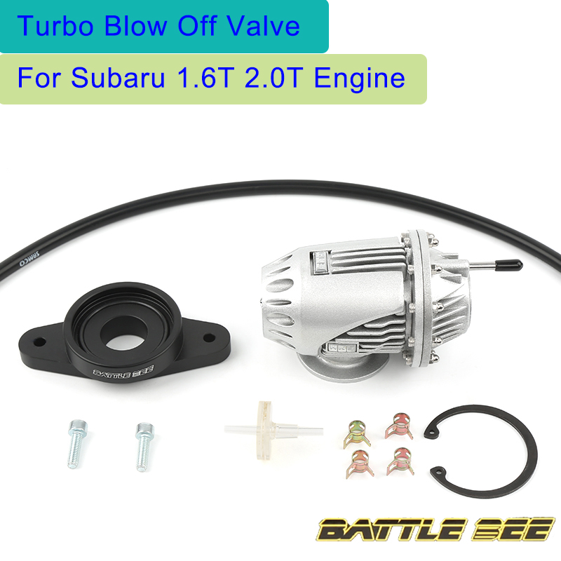 SQV 4 Turbo Blow Off Valve for Subaru 1.6T 2.0T Engine SSQV BOV Aluminum Pull-Type With Adapter Base Black Silver