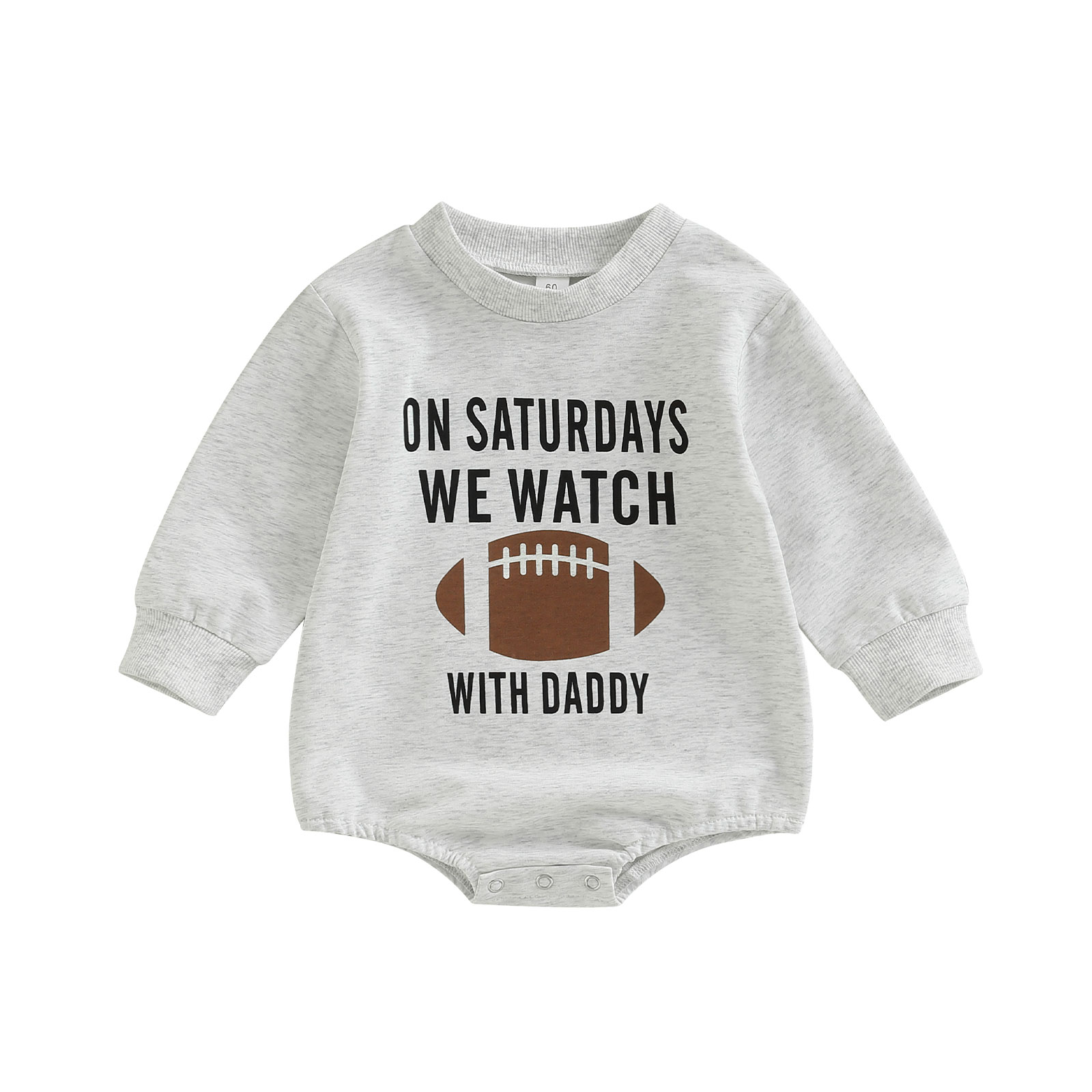 2022-09-19 Lioraitiin 0-18M Newborn Infant Baby Girl Boy Football Bodysuit On Saturdays We Watch Rugby With Daddy Jumpsuit