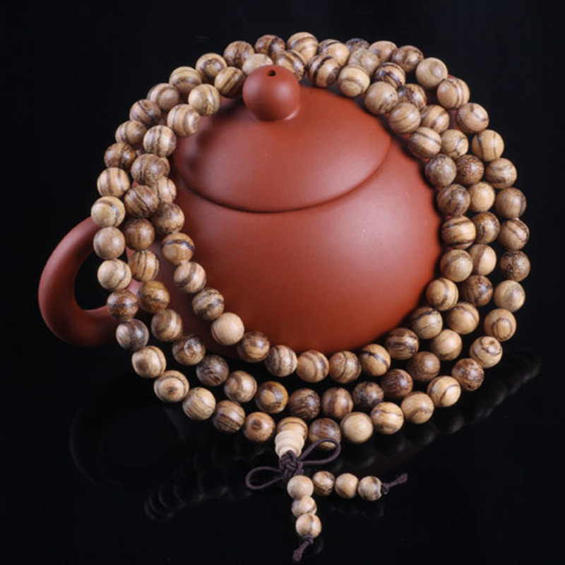 Sennier Natural Vietnamese agarwood incense 108 beads 6mm 8mm Buddha prayer malas beads bracelets Rosary Wooden Bangle jewelry
