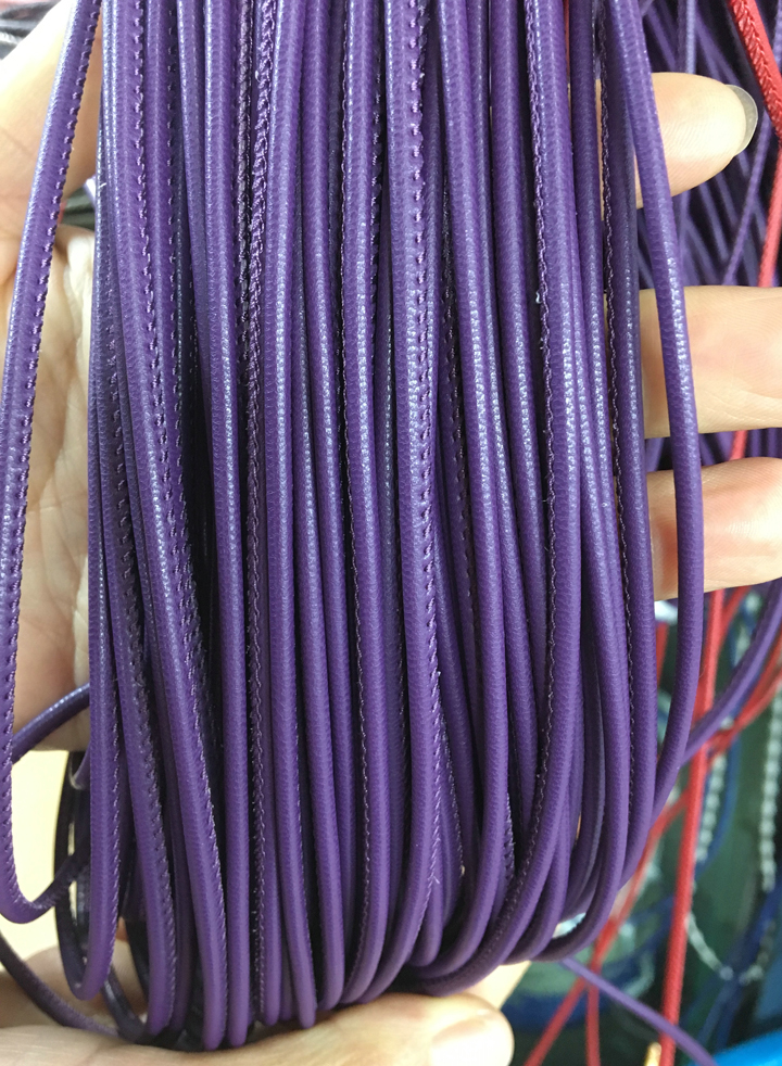 3MM Round Nappa Stitched Leather Cord High Quality Premium Leather Cord 10 meters/lot