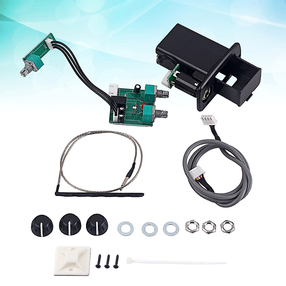 3-Band EQ Active Piezo Pickup Preamp System Amplifier for Acoustic Guitar Bass AL-202 (Black)