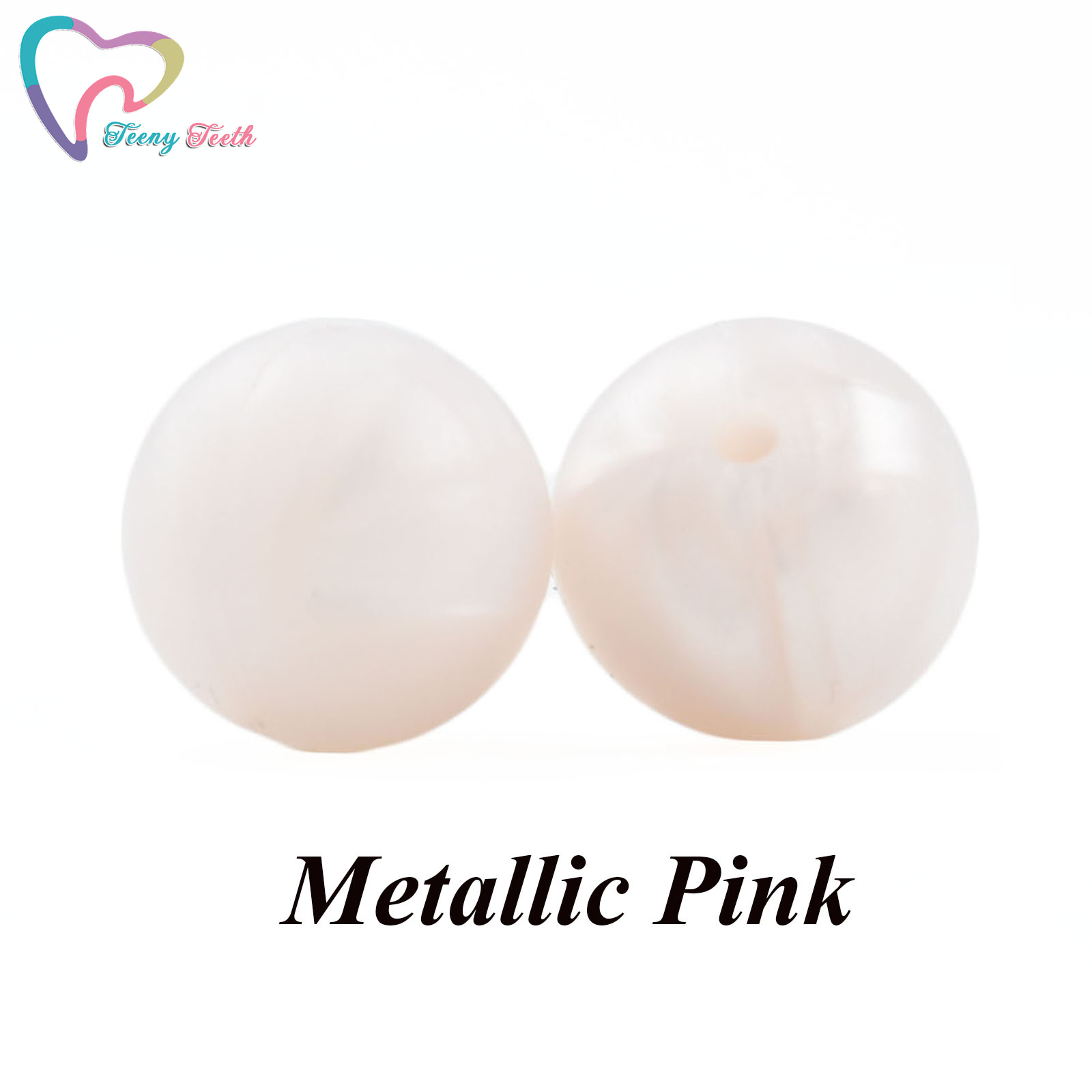 50PCS Marble & Metallic 12/15 MM Silicone Beads Safe Teether Round Baby Teething Chewable Beads For DIY Necklace Accessories Toy