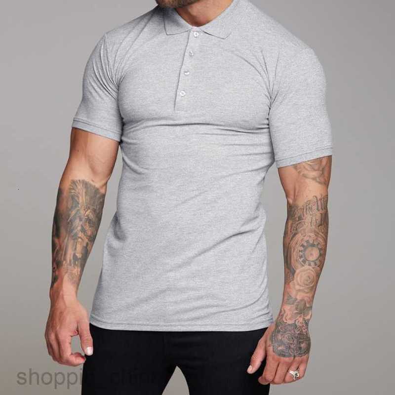 Men's T Shirts new style Male slim solid color stand collar casual cotton polo shirt short sleeved young men clothing tees tops