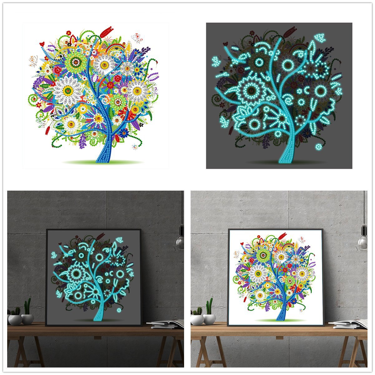 Wholesale Glow in the dark AB stone DMC 5200 round 5D drills gems for luminous diamond painting embroidery DIY Accessory Mosaic
