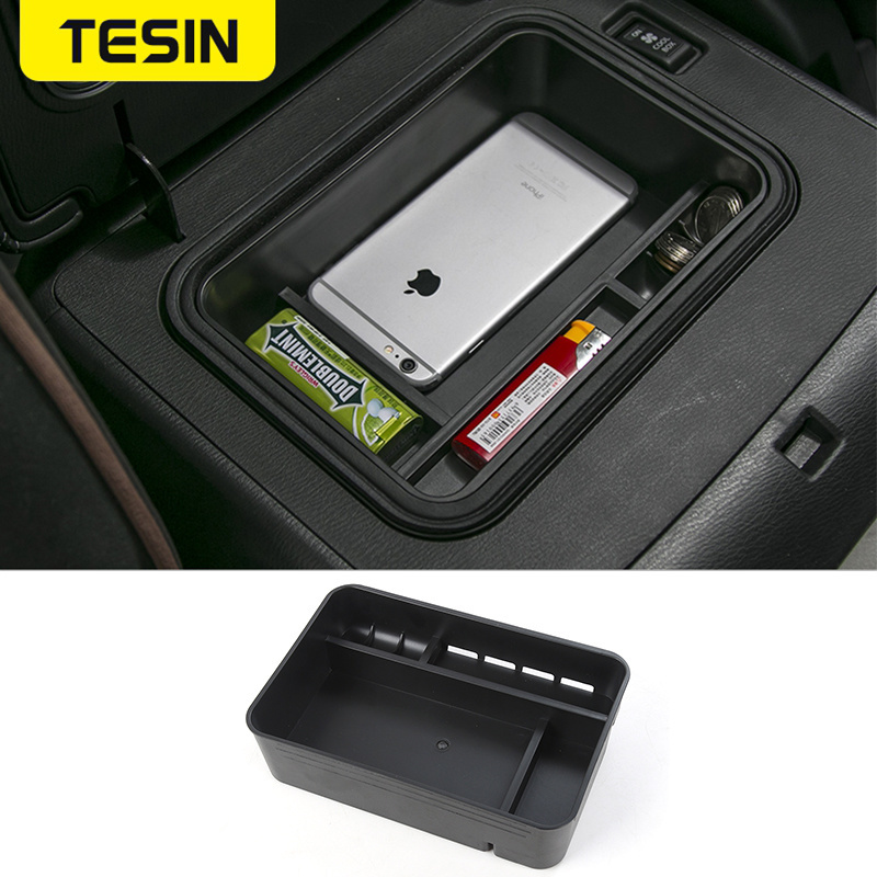 TESIN Car Inner Armrest Storage Box Cover for Nissan Patrol Y62 2017+ Interior Parts Car Accessories
