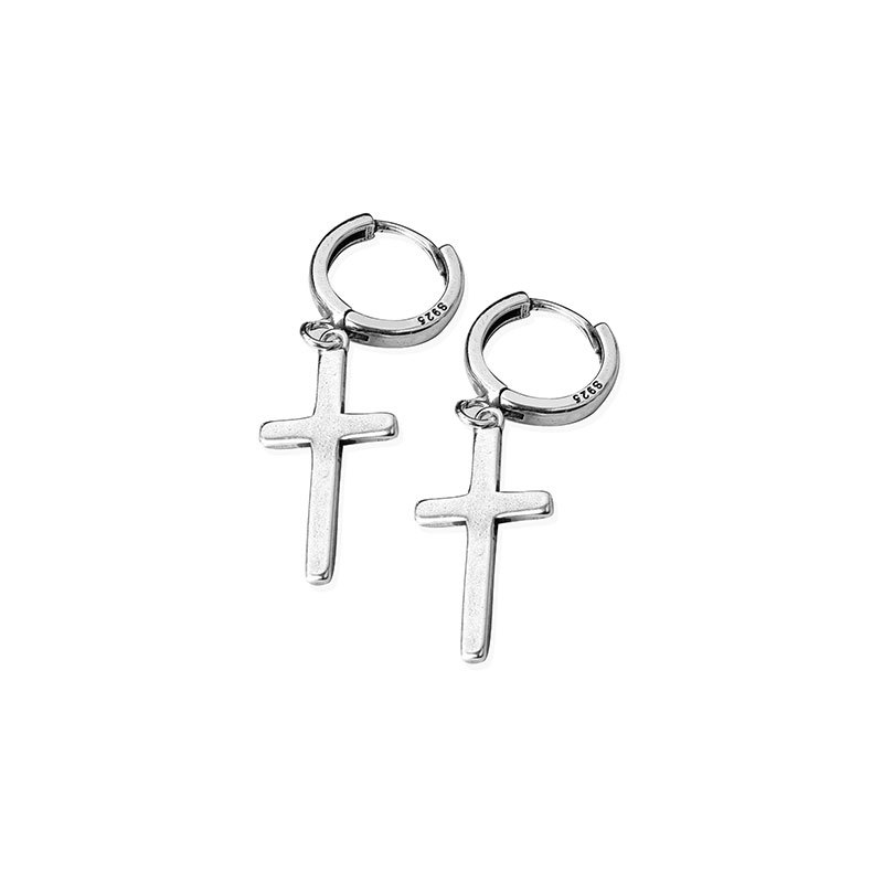 QMCOCO Silver Color Creative Design Of Cross-Shape Stud Earrings For Women Charms Earrings Fine Jewelry Party Gifts
