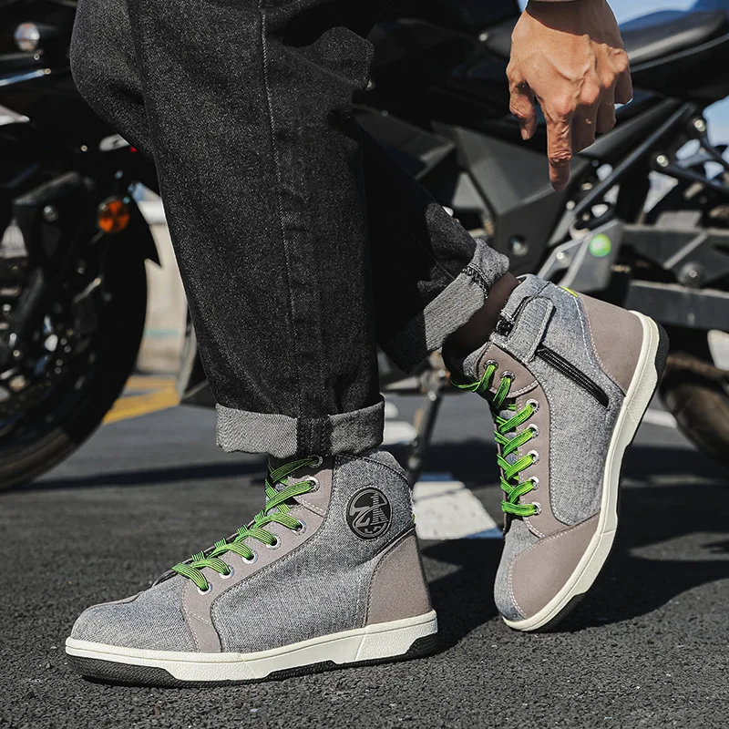Motorcycle Boots Men Casual Waterproof Motorbike Shoes Breathable Protective Gear Riding Wearable Motocross Boots For Moto
