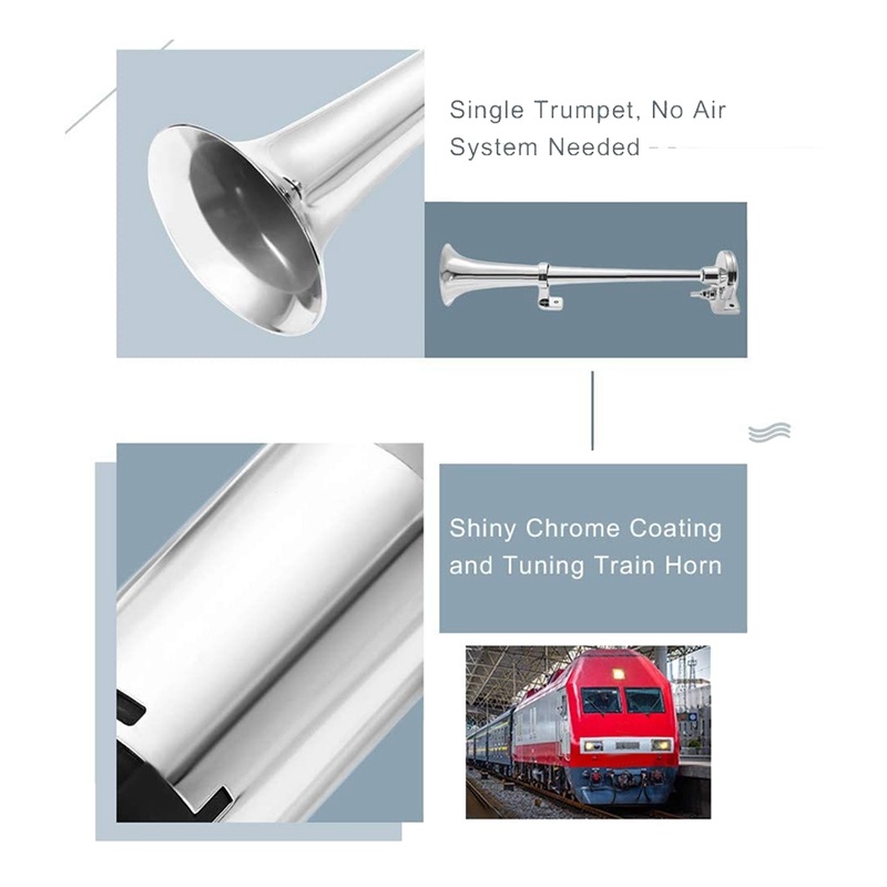 12V 17 Inch Car Air Horn 150DB Super Loud Horn Truck Train Horn Kit for Car Truck Lorry Train Boat SUV