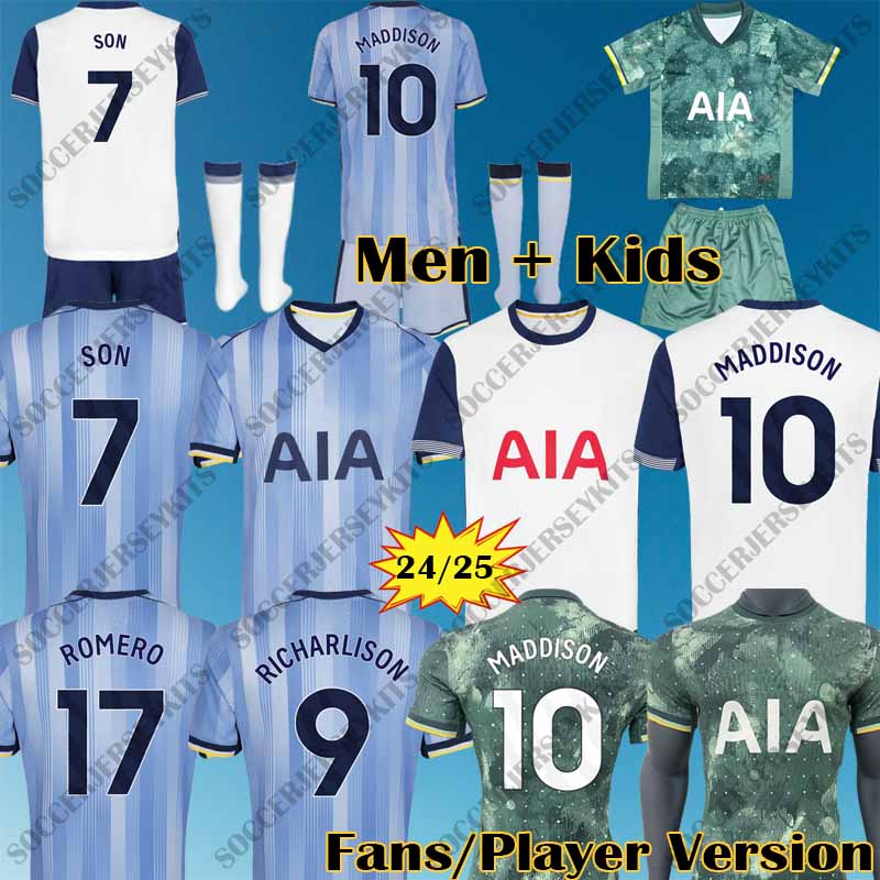 24 25 tottenhamsoccer jersey MADDISON SON ROMERO KULUSEVSKI VAN DE VEN BISSOUMA JOHNSON Tottenhames retro Football kit shirt SPURS top Men kids sets tottenaham 2024