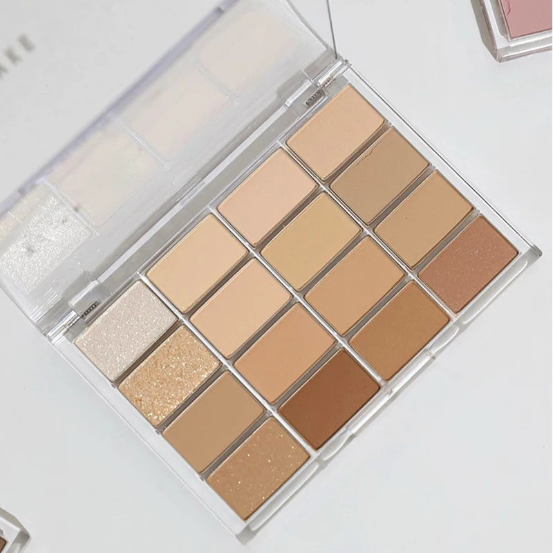 20-Color Korean Eyeshadow Palette Matte Pearlescent Low Saturation Long Lasting Brown Pink Glitter Eye Shadow Eye Makeup Palette 240624