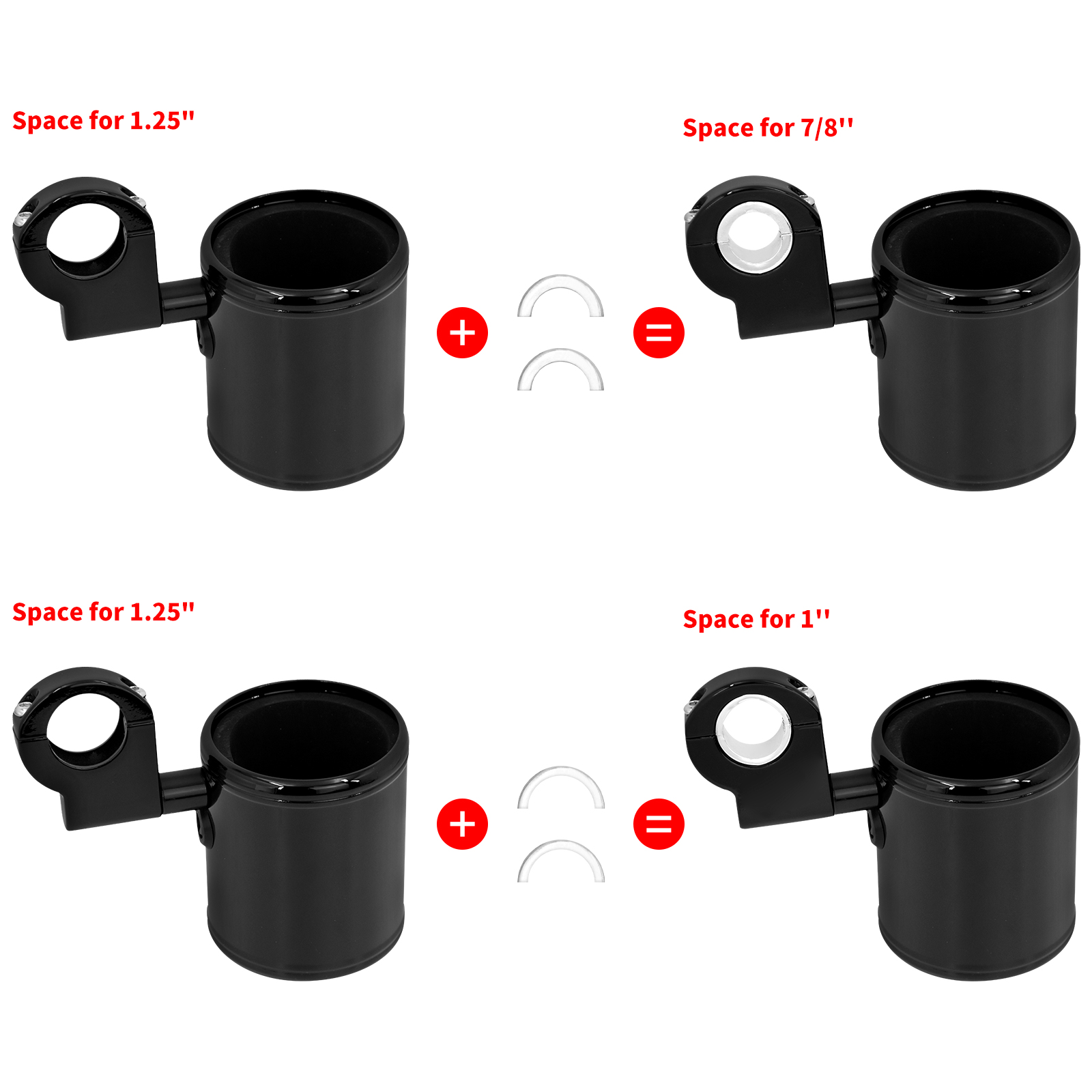 Universal Motorcycle Adjustable Cup Handlebar Holder 22mm-32mm Black/Chrome For Harley Touring Softail Dyna Sportster XL883 1200
