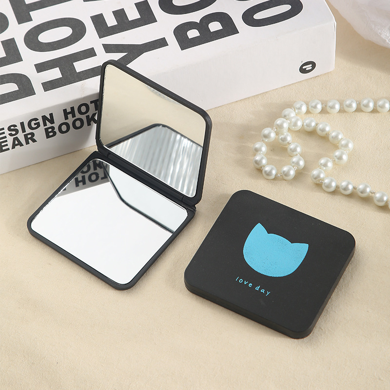 Foldable Mini Square Makeup Vanity Portable Hand Mirrors Double-sided Compact Pocket Cosmetic Mirror F624-8