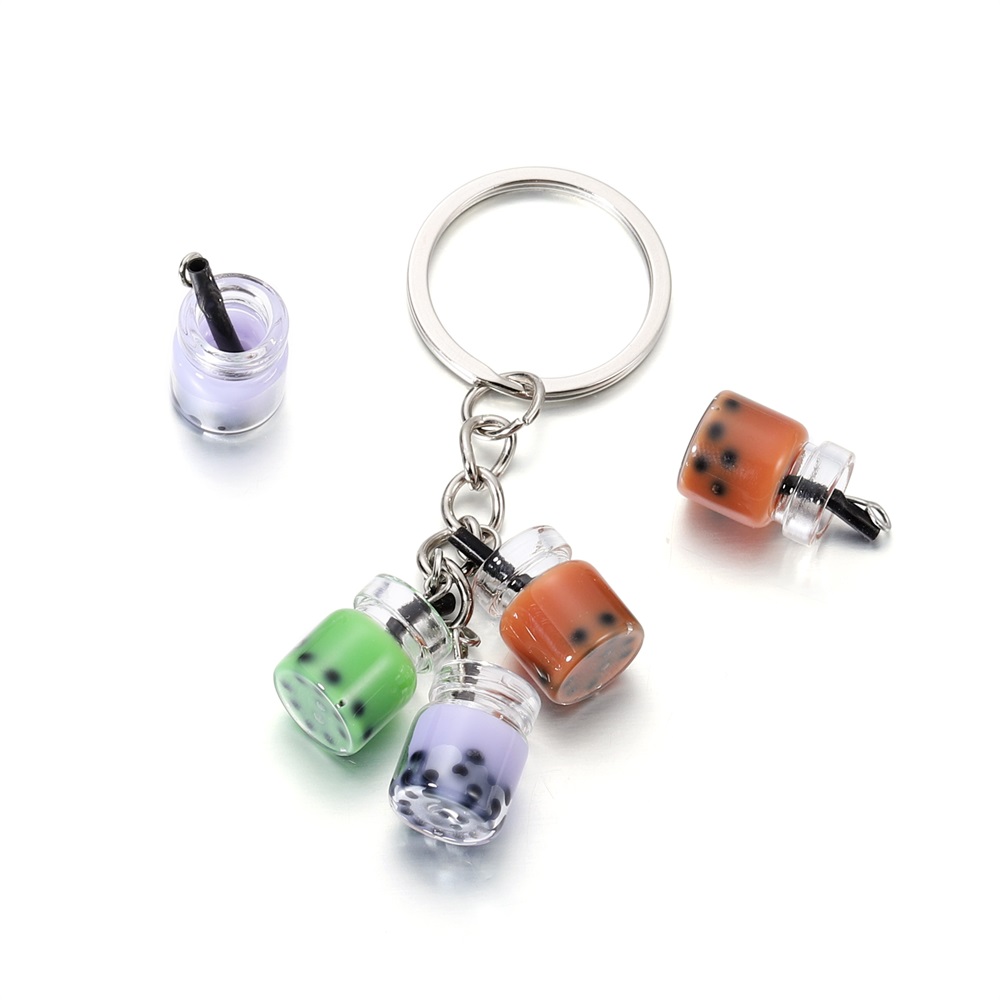 10 Pcs/Lot Resin Pearl Milk Tea Charms Boba Pendants Mini Bottle Charms Handmade Crafts for Earring Keychain DIY Jewelry Craft