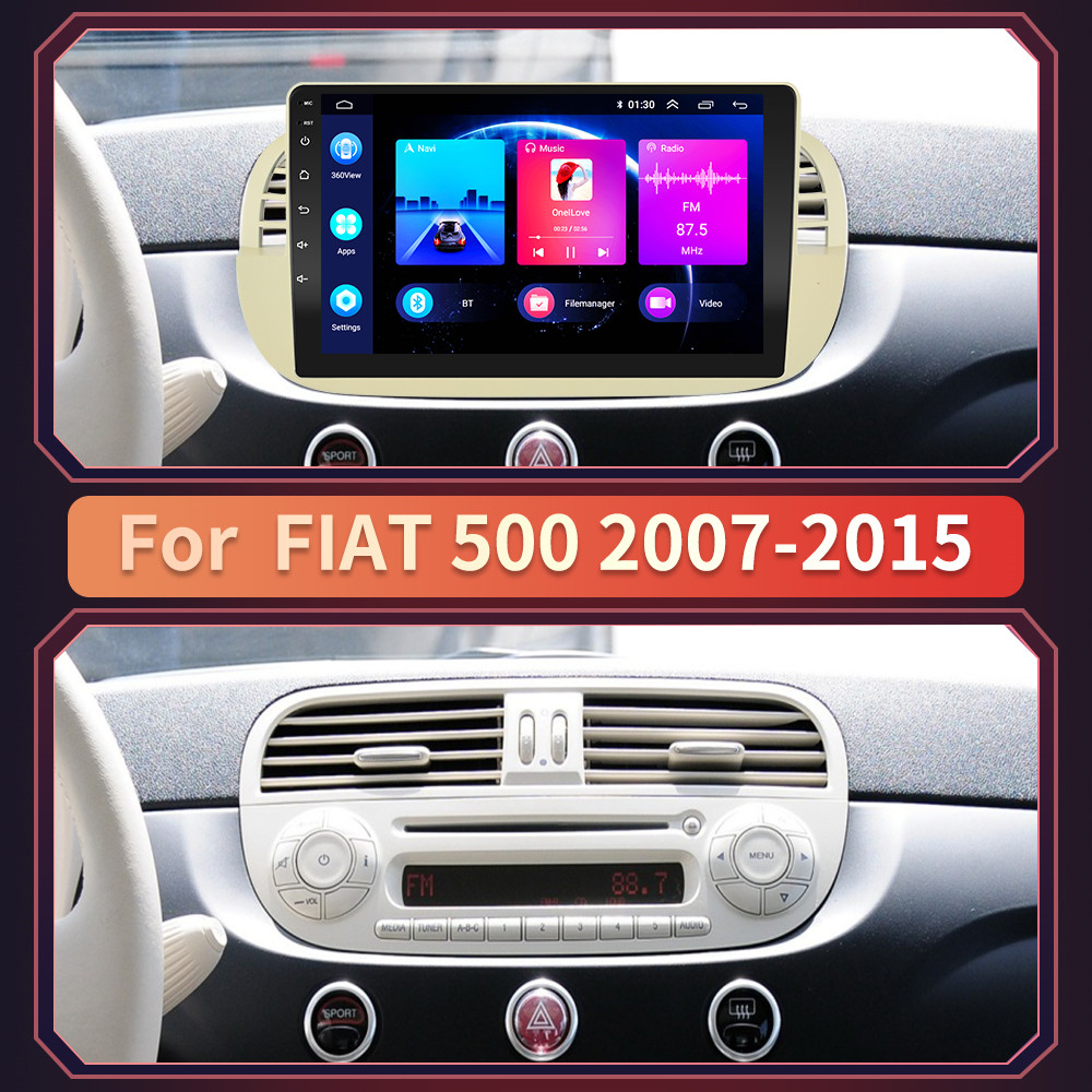 Android 10 Auto Radio For FIAT 500 2007-2015 2008 2013 2014 Car Multimedia Player GPS Head Unit Stereo 4G SIM 8core DSP 360 Cam