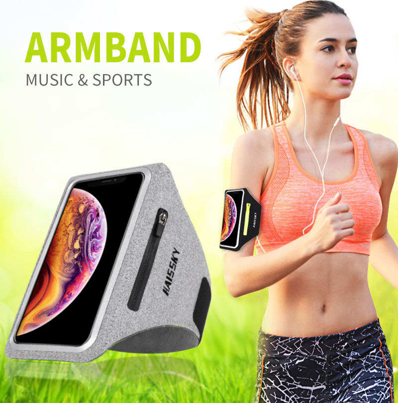 Zipper Running Sport Armbands For Airpods Pro Belt Hand Pouch For iPhone 13 12 11 Pro Max XS XR 8 Plus Arm Band For Samsung S21