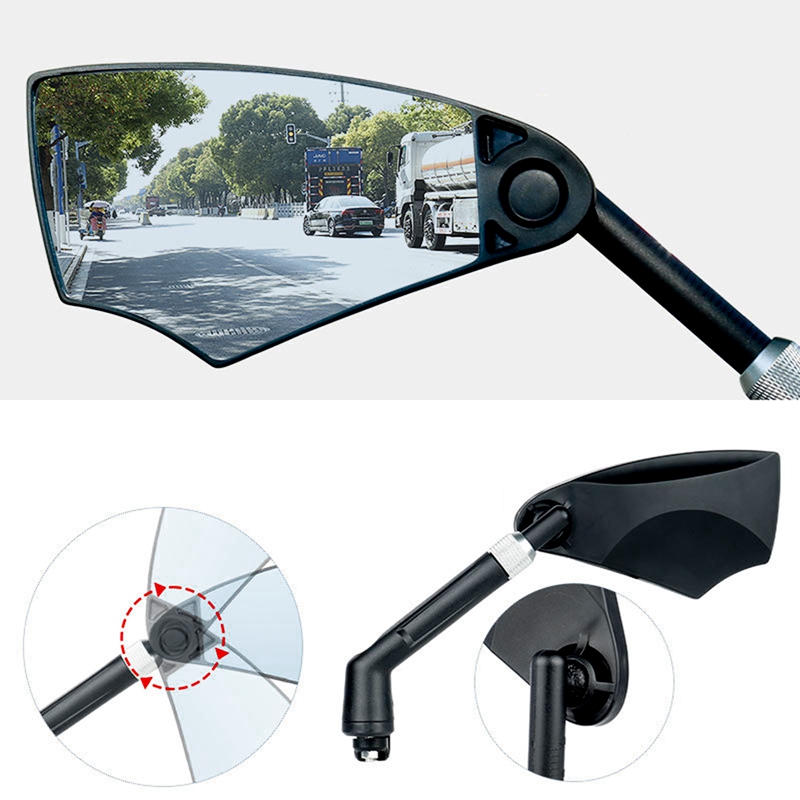 Foldable Bicycle Rearview Mirror Adjustable Rotate Wide-Angle Cycling Handlebar Rear View Mirrors Retractable Safety Back