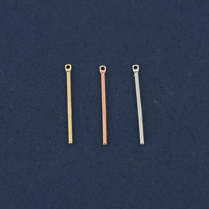 Sinya Au750 Jewelry DIY Accessories 18k Solid Gold Findings Components Earring Post Necklace Plugs Needle Pin For Design Making