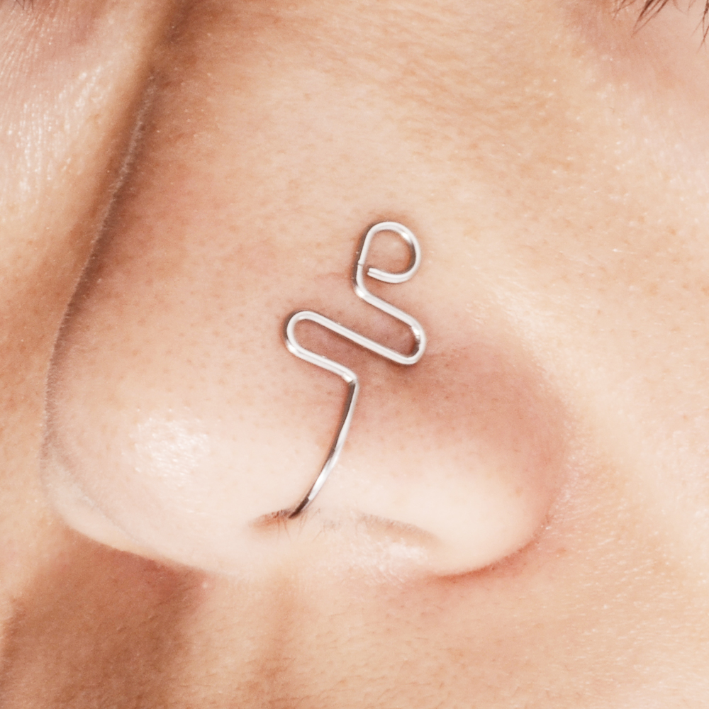 1pcs Surgical Steel No Piercing Nose Ring Ear Cuff Fake Nose Septum Piercing Fake Earrings False Woman Man Piercing Body Jewelry