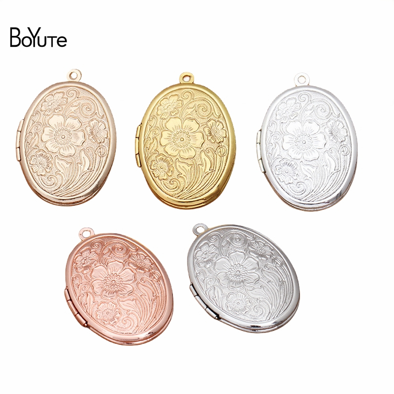 BoYuTe (10 Pieces/Lot) 23*29MM Oval Photo Floating Locket Pendant Wholesale Metal Brass Material Vintage Jewelry Pendant