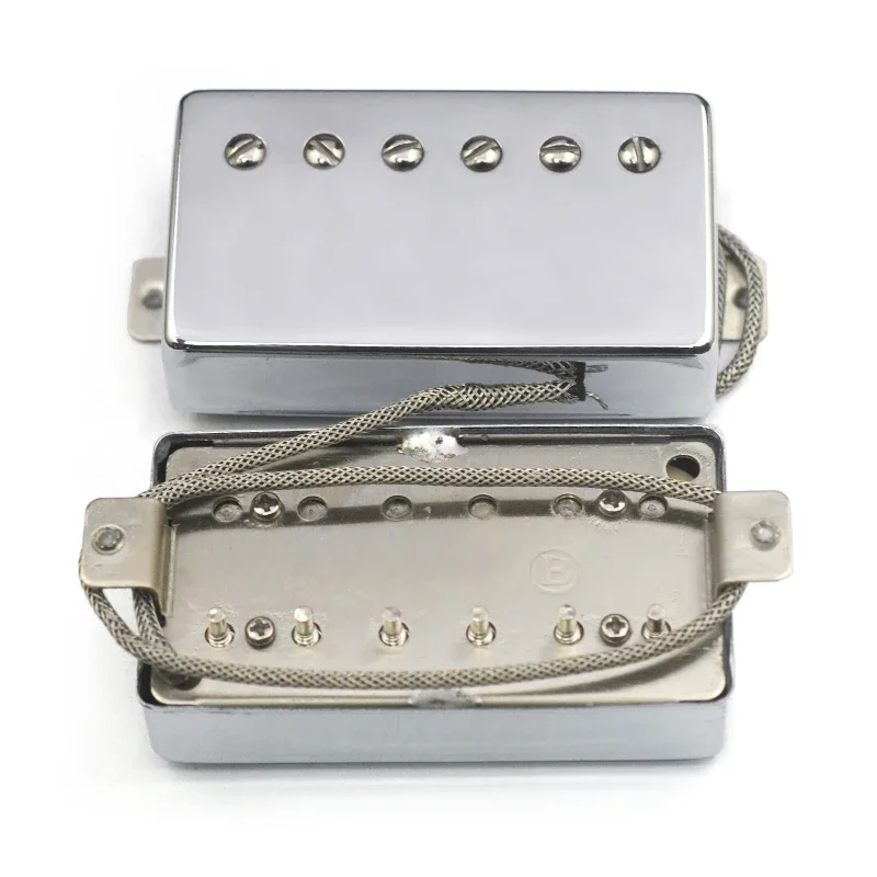 Alnico 5 LP Guitar Humbucker Pickup Set Neck & Bridge Alnico V Pickup 70x38mm Chrome