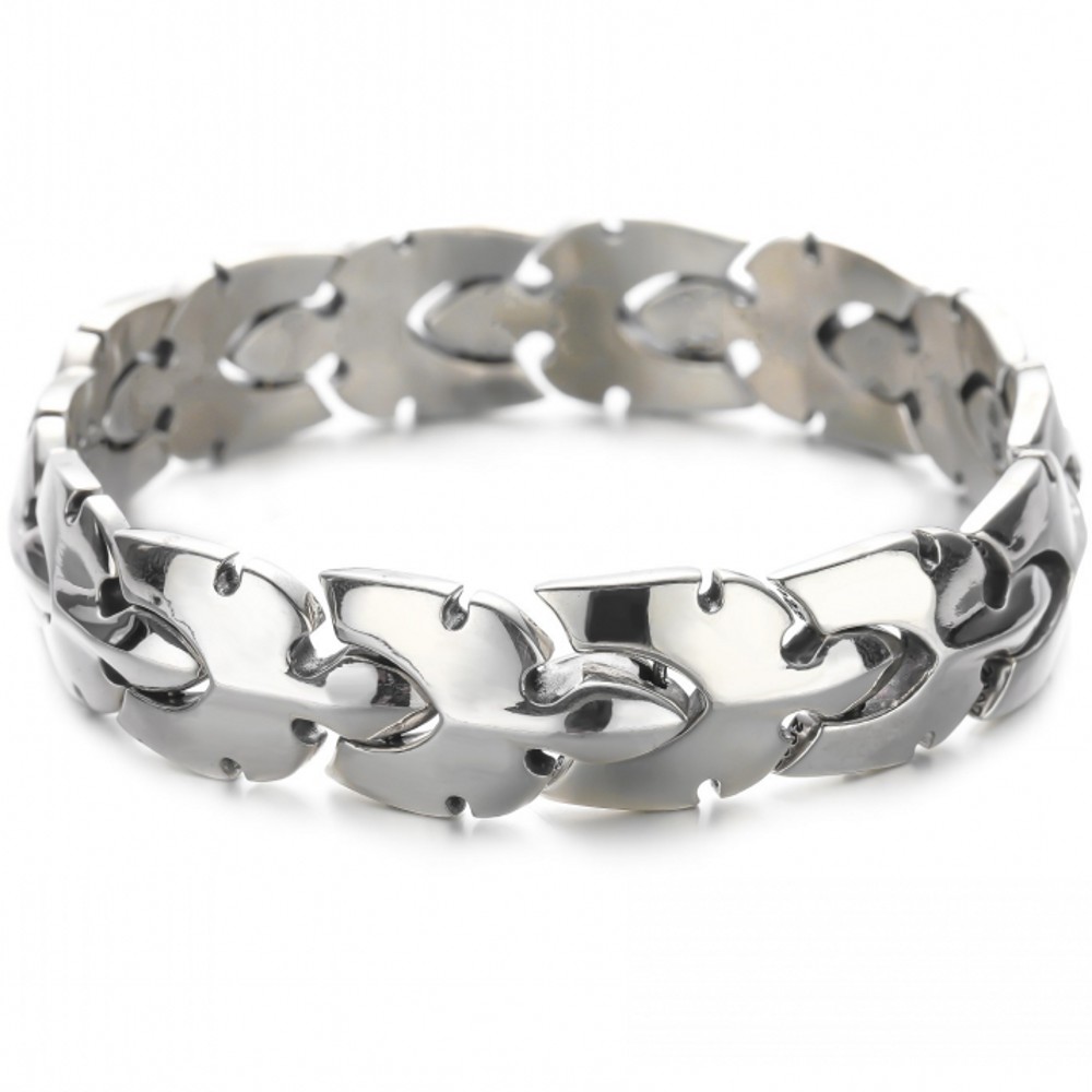 BOCAI s925 Pure Silver Jewelry Width Centipede Shape Japan and South Korea Personality Hipster Man Bracelet Smooth Free Shipping