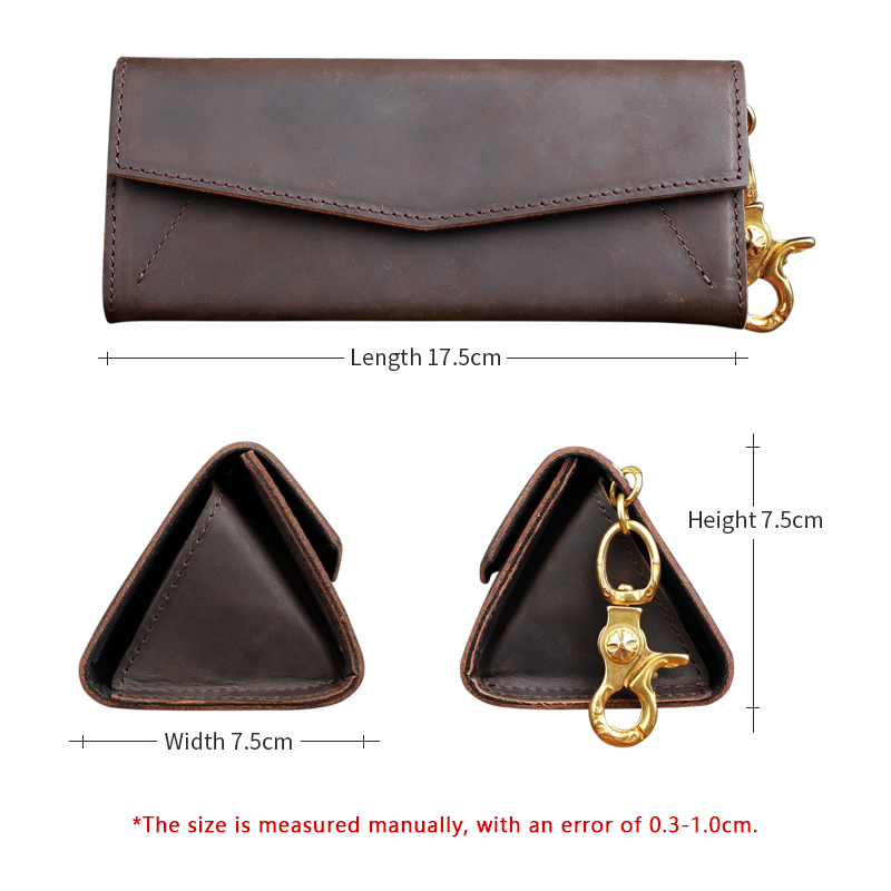 Genuine Leather Triangle Sunglasses Box Retro Folding Glasses Case Cover Strong Magnet Eyewear Protective Organizer Unisex