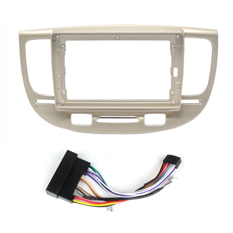 Car Radio Fascia Frame For Kia Rio2 Rio 2 2005 2006 2007 2008 2009 - 2011 Optional Cable Dash Fitting Panel Kit For 9inch