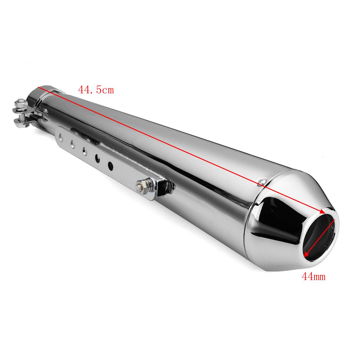 Universal Motorcycle Exhaust Pipe Cafe Racer Modified Tail Exhaust System with Sliding Bracket Matte For Honda/Yamaha/Suzuki