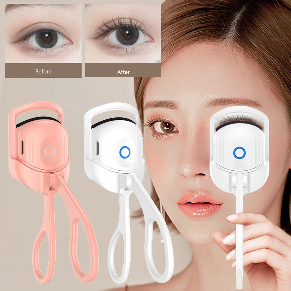 Electric Heated Eyelash Curler Eyelashes Curls Thermal Eyelash Curler USB Rechargeable Mini Long Lasting Makeup Tool Beauty Tool 240621